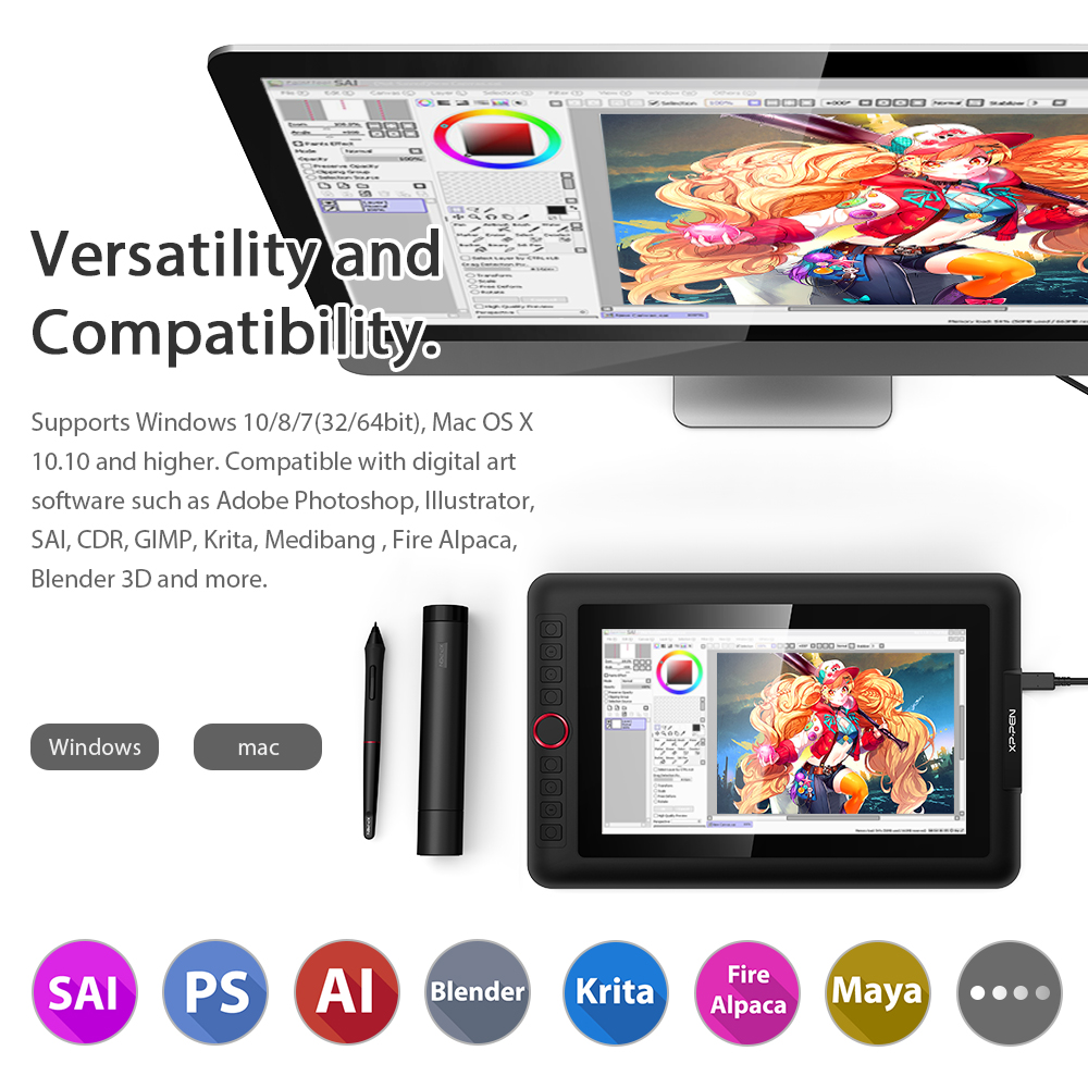 Artist 13.3 Pro portable display drawing tablet | XPPen Canada